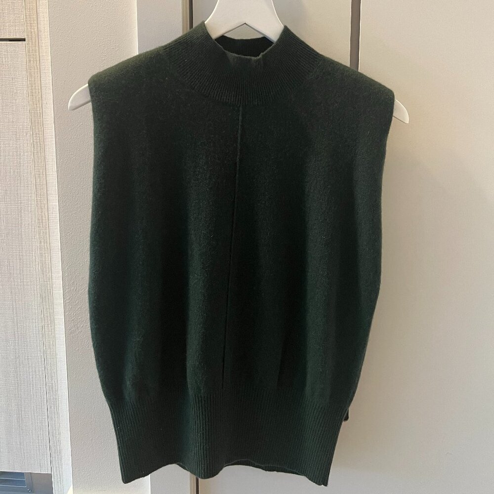 Banana Republic Franca Cashmere Padded-Shoulder Top